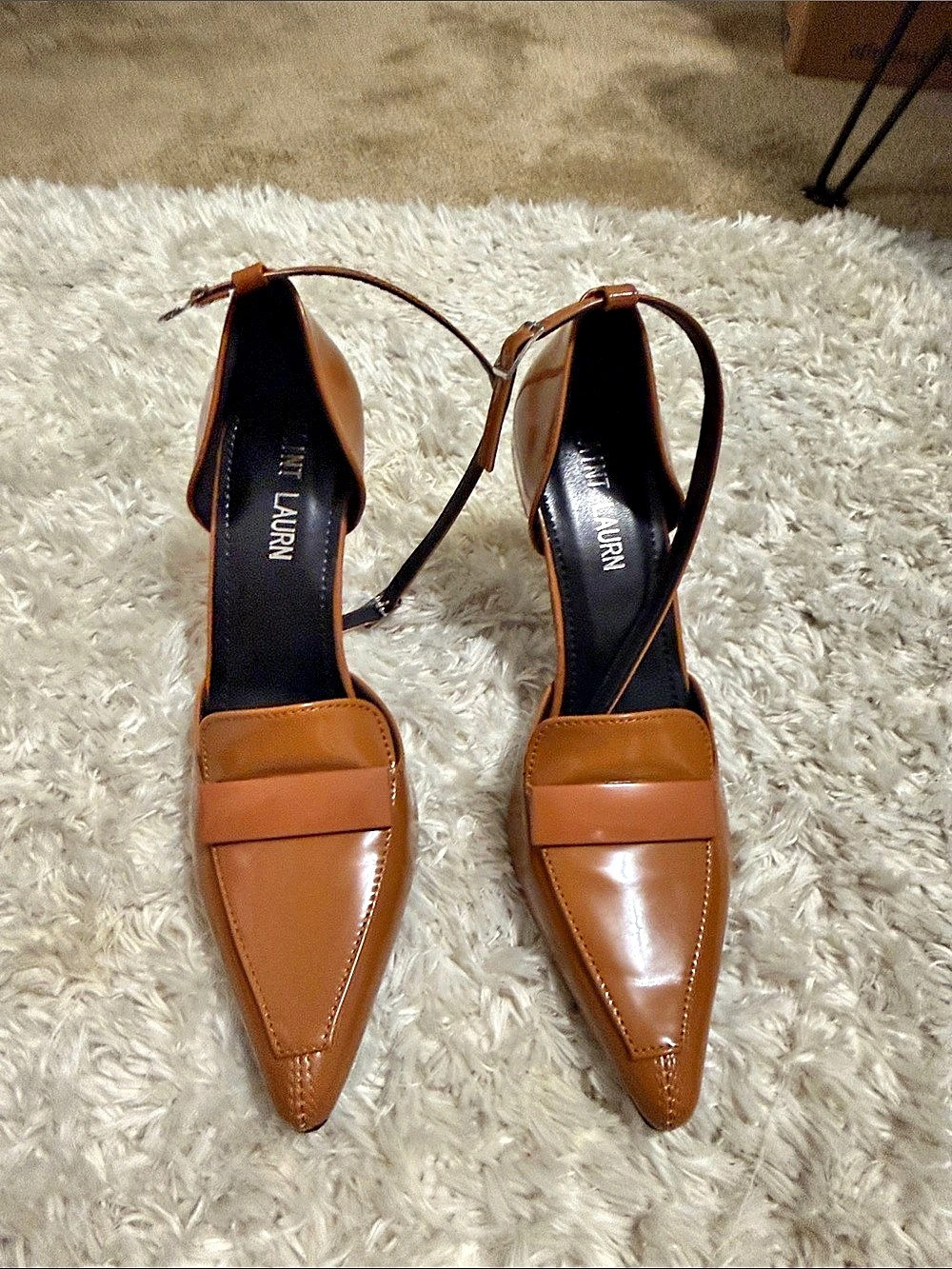 Saint Laurent Pointed Toe Ankle Strap Heels EU 38